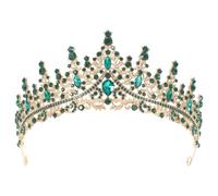 Healeved Baroque Rhinestone Crown Headpiece Bridal Tiara with Sparkling Crystals Elegant Design Lightweight Accessory for Wedding and Party Hair Decoration