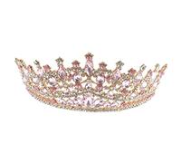 Healeved Baroque Style Rhinestone Bridal Crown Headwear Wedding Headband for Bride Girls Party Hair Accessories