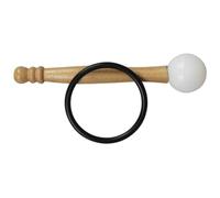 Healeved Bass Drum Mallets Sticks and Singing Bowl Sticks Set with Rubber Ring, Easy to Carry Wooden Sound Bowl Accessory for Meditation and Graduation Season Gifts