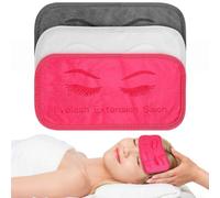 Healeved Beaupretty Pack of 3 Eyelash Extension Pads and Headband in Various Colours Soft Reusable Towel for Eyelash Extension Home