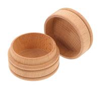 Healeved Beechwood Teeth Keepsake Box 5cm Diameter X 3.5cm Height Wooden Tooth Holder with Lid Small Fetal Hair Storage Organizer for Nursery Memory Collection