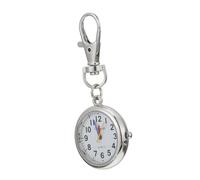 Healeved Big Number Pocket Watch for Elderly Fashionable Silver Keychain Nurse Fob Watch Read Timekeeper for School and Exams and Stylish Design