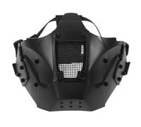 Healeved Black Futuristic Half Face Mask for Adults, Tpu Samurai Helmet with Space-saving Design and Wide View, for Halloween Costume and Cosplay Adventures