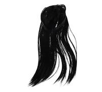 Healeved Black Headband Wig - Easy To Wear Straight Braided Headband Wig With Attached Bangs And Invisible Clip Best - 40cm Hair Topper For Women White Hair Coverage