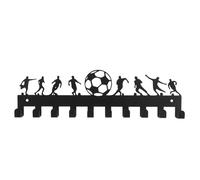 Healeved Black Iron Medal Holder Display Hanger with 10 Hooks Wall Mounted Medal Rack for Schools and Offices Non-slip Strong Structure for Athletes and Professionals