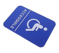 Healeved Blue Braille Disability Bathroom Sign with Self-adhesive Plastic Material for Door Use, Standards Compliant Wheelchair Accessible Sign Suitable for Public Spaces and Restaurants