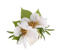 Healeved Blue Floral Wedding Hair Comb for Brides and Women, Elegant Metal and Fabric Side Comb with Secure Fit and Vibrant Colour Preservation, for Beach Wedding and Photo Sessions