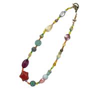 Healeved Bohemian Colorful Beaded Star Necklace for Women, Dainty Rainbow Collarbone Choker with Multi-colored Beads, Stylish Long Beach Jewelry for Summer and Casual Wear