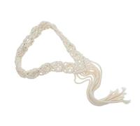 Healeved Bohemian Woven Cotton Rope Headband with Pearls Nordic Style Macrame Hair Wrap for Women Travel Outdoor Casual Hair Accessory