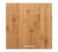 Healeved Boy Girl's Bamboo Practice Board Handwriting Tracing Tool Double-Sided Grooved Writing Book Preschool Learning Aid Fine Motor Skills Tool Reusable Writing Board