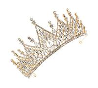 Healeved Bridal Crown Hair Accessories Wedding Headdress Queen's Crown for Bride Water Alloy Material Bridal Headwear for Wedding Accessories and Special Occasions