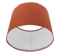 Healeved Brown Linen Drum Lampshade with Stable Iron Base, Elegant and Timeless Design, Replacement Light Shade for Table Lamps in Bedroom Or Living Room