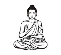 Healeved Buddha Wall Sticker Removable PVC Wall Decal Practical Self-Adhesive Feature Leaving No Sticky Residue for Living Room