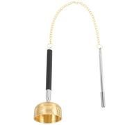 Healeved Buddhist Brass Hand Bell Extendable Rods, Portable Traditional Prayer Percussion Instrument for Meditation and Temple Use, Includes Chain Random Color