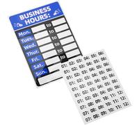 Healeved Business Hours Sign Set 2pcs Changeable Open Closed Store Hours Signs for Office and Retail with Pvc Material, Easy to Use, Suitable for Restaurant and Cafe Shop Display