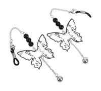 Healeved Butterfly Pendant Eyeglass Chain 1 Pair Anti-Loss Glasses Necklace for Women Multi-Functional Strap for Sunglasses Reading Glasses Mask Fashion Black Design