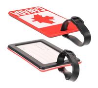Healeved Canada Flag Travel Luggage Tags 2Pcs with Reusable Hanging Name Tags and Simulated Lost Recognition, Baggage Identifiers for Air and Cruise Travel