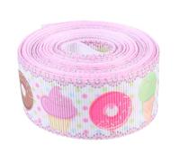 Healeved Candy Ice Cream Printed Grosgrain Ribbon 25mm Width 4.5m Roll Polyester DIY Wrapping Ribbon for Packing and Craft Decoration