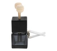 Healeved Car Aromatherapy Diffuser Bottle with Vent Clip, Empty Glass Essential Oil Air Freshener Holder, Black Cap Car Fragrance Ornament for Vehicle Interior
