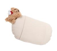 Healeved Car Headrest Cushion Bear Neck Pillow White PP Cotton Plush Ergonomic Neck Support for Women Travel Office Use