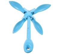 Healeved Carbon Steel Folding Grapnel Anchor 1.5kg Single Foldable Boat Anchor for Kayaks Canoes Marine Use with Blue Finish Suitable for Sand and Mud Sea Floors