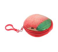 Healeved Cartoon Peach Mini Wallet Plush Fuzzy Zipper Coin Purse with Cute Fruit Pouch for Cash Lipstick Id Card Present Random Color