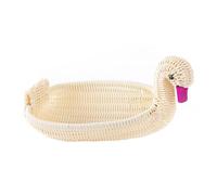 Healeved Cartoon Shaped Basket Plastic with Imitated Rattan Woven Design Beige Portable Easy to Use Storage for Bathroom Cabinet and Desktop Random Color