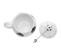 Healeved Ceramic Football Mug with Lid Lightweight and Delicate Soccer Tea Cup for Home Use and Banquet, Beautiful Look Sports Drinking Mug