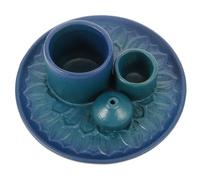 Healeved Ceramic Sage Burner Holder Flat Bottom for Stable Placement, Purifying Sage Burning Incense Stick Holder, Modern Style Home Décor Suitable for Birthday Table