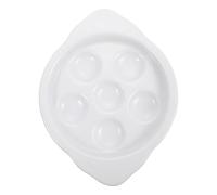 Healeved Ceramic Smooth Plate with 6 Holes Baking Escargot Dishwasher Safe Snail Dish Roasting and for French Style Cooking