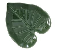 Healeved Ceramic Spoon Rest Decorative Farmhouse Kitchen Accessory for Cooking Monstera Leaf Shaped Ceramic Ladle Holder High Temperature Resistance for Kitchen Countertop