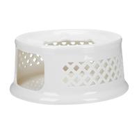 Healeved Ceramic Tea Warmer with Candle Holder for Teapot, Heat Preservation and Heating Function, Elegant White Teapot Heater Base, for Home and Office Use