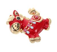 Healeved Charming Red Horse Brooch Handmade with Rhinestone and Copper, Resistant to Fading, for Festive Look and Spring Festival Souvenir, 2026 Year the Horse Zodiac Lapel Pin for Men