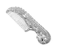 Healeved Chinese Hand Carved Dragon Comb Vintage Alloy Hair Dressing Tool for Grooming and Scalp Massage Unique Decorative for Weddings and Special Occasions
