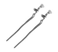Healeved Chinese Style Metal Hair Chopsticks 2pcs Black Irregular Geometric Mirror Surface Hair Sticks for Women