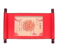 Healeved Chinese Traditional Marriage Certificate Decorative Marriage Contract Scroll Cloth Material Moderate Ink Inhibition Suitable for Writing Engagement Wedding