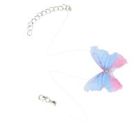 Healeved Choker Double Layer Butterfly Clavicle Necklace for Women and Stylish Invisible Fish Line Design Blue and Pink for Parties and Special Occasions