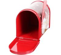 Healeved Christmas Candy Box Iron Storage Case with Lid, Portable ’s Candy Cookie Organizer, Small Santa Mailbox Box for Xmas Treats and Party Sweets