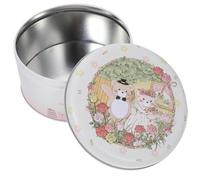 Healeved Christmas Cookie Tinplate Box with Lid, Round Tin Storage Box for Biscuits, Candy, and Holiday Treats - Small Holiday Candy Container Packaging