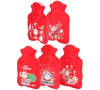 Healeved Christmas Hot Water Bottle Mini Hot Water Bottle Small Refillable Hand Warmer Cute Rabbit Design Portable Heat Therapy Bag for Winter Pain Relief