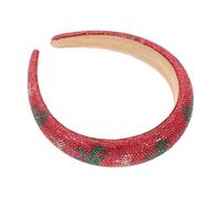 Healeved Christmas Rhinestone Headband for Women Festive Sparkle Padded Headband Wide Band for Holiday Parties and Outfits Crystal Hair Accessories