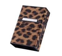 Healeved Cigarette Case Leopard Print Magnetic Flip Cover Portable Storage Box for Standard Cigarettes Outdoor Use and Daily Carry