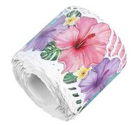 Healeved Classroom Bulletin Board Border Paper Roll with Flower and Leaf Patterns, Adhesive Trim for School Blackboard and Spring Summer Decor, Tropical Boho Style Classroom Wall Border