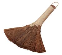 Healeved Cleaning Broom - 30 cm Garden Broom Outdoor with Wooden Handle - Natural Palm Fiber Hard Bristle Yard Brush Heavy Duty Outdoor Stiff Sweeping Yard Brush by The Dustpan and