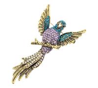 Healeved Colorful Rhinestone Crystal Brooch Pin Fine Craftsmanship, Bird Shaped Eagle Design, Zinc Alloy Material, Versatile Accessory for Weddings and Parties, Lapel Pin for Men and Women