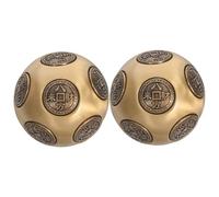 Healeved Copper Twelve-sided Hand Fitness Ball for Grip Strengthening and Finger Exercise Solid Brass Hand Grip Ball for Stress Relief Rehabilitation