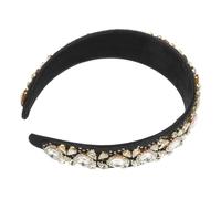 Healeved Creative Baroque Rhinestone Hair Hoop Wide Rim Headband for Weddings Festive Events Sparkling Lightweight Hair Accessory with Secure Fit and Vintage Elegance