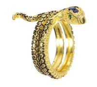 Healeved Creative Finger Ring Finger Jewelry Snake Shaped Copper Ring Fine Workmanship Decoration Unisex Daily Use Birthday Accessory