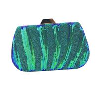 Healeved Creative Green Womens Evening Bag Medium Capacity Synthetic Leather Sequined Handbag Party Pouch for Wedding Banquet Dance Birthday Gift