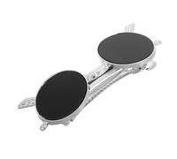 Healeved Creative Metal Sunglasses Hairpin Clip for Women, Retro Small Black Spring Barrette Accessory, Mini Glasses Shape Hair Clip for Back of Head Styling